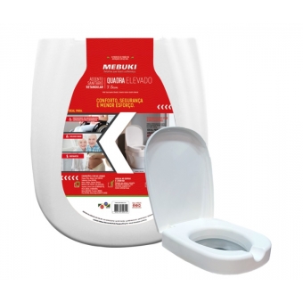 ASSENTO SANITÁRIO RETANGULAR ELEVADO 7,5CM