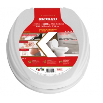 ASSENTO SANITÁRIO OVAL ELEVADO 7,5CM ALMOFADADO